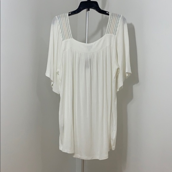 LAST ONE AVAILABLE! - New Plus Size Square Neck Blouse Embroidered Neck Size 18 - Picture 3 of 10